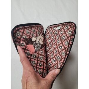 Vera Bradley Quilted Floral Zip Tablet Holder for Travel 9in X 6in Pink/Brown